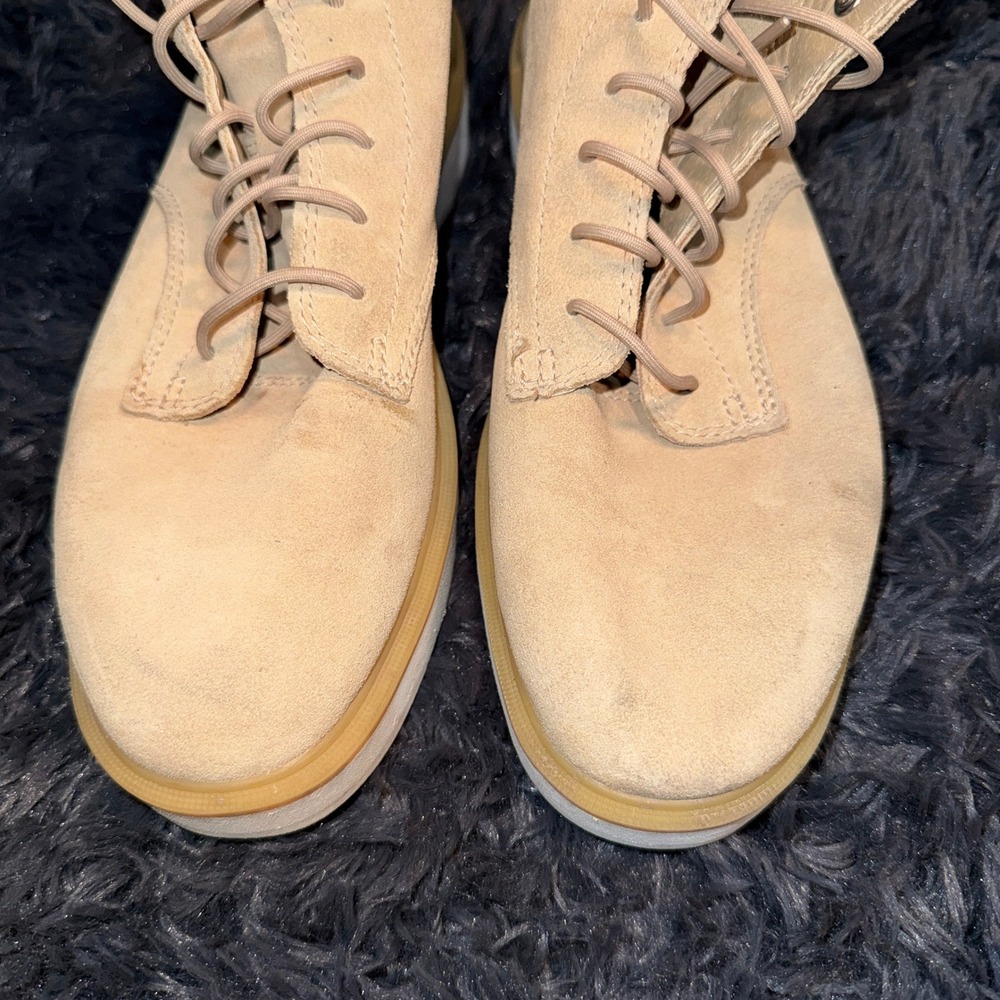 Sorel Womens Hi-Line Lace Waterproof Suede Ankle Boots Tan Platform Lug Sole